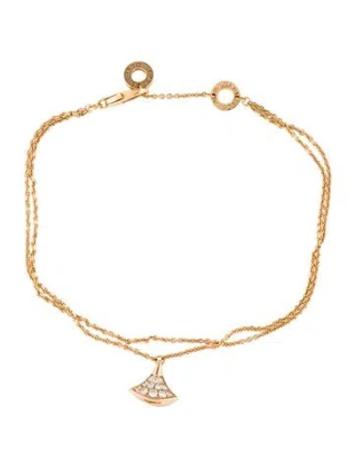 Pre-owned Bvlgari 18k Diamond Divas' Dream Charm Bracelet, 7.5" In Multi