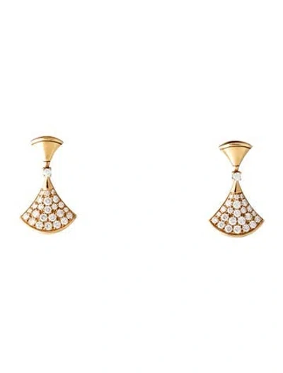 Pre-owned Bvlgari 18k Diamond Divas' Dream Earrings In Multicolor