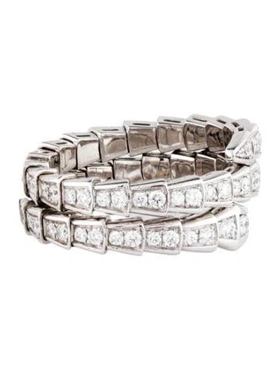 Pre-owned Bvlgari 18k Diamond Serpenti Band In Multi