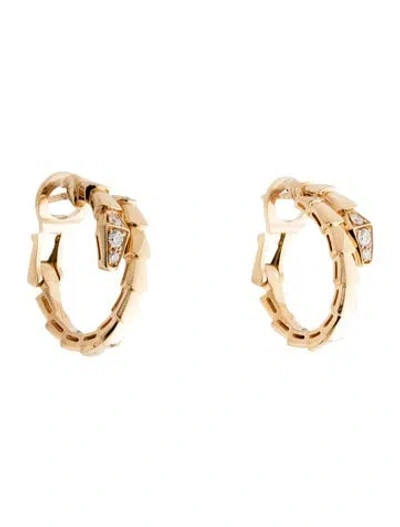 Pre-owned Bvlgari 18k Diamond Serpenti Viper Earrings In Multicolor