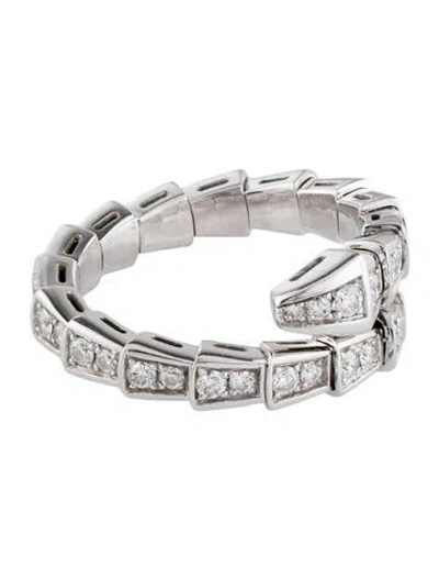Pre-owned Bvlgari 18k Diamond Serpenti Viper Ring In Multi