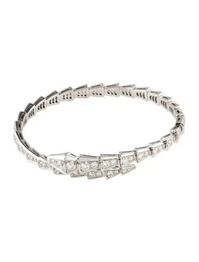 Pre-owned Bvlgari 18k Diamond Viper Bracelet, 6.5" In Multi