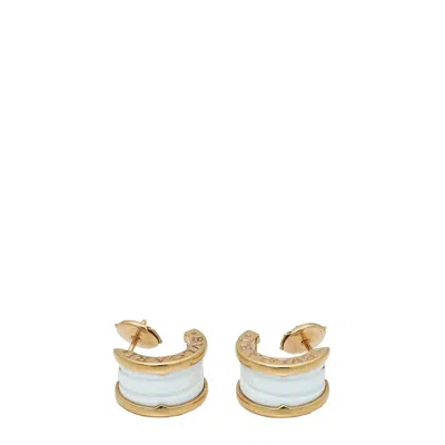 Bvlgari 18k Goldceramic B. Zero 1 Earrings In White