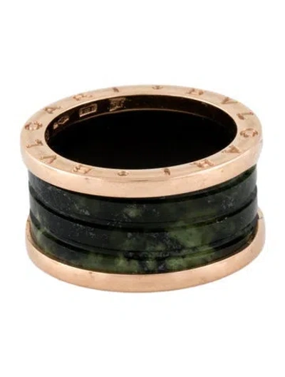 Pre-owned Bvlgari 18k Marble B.zero1 Ring In Green