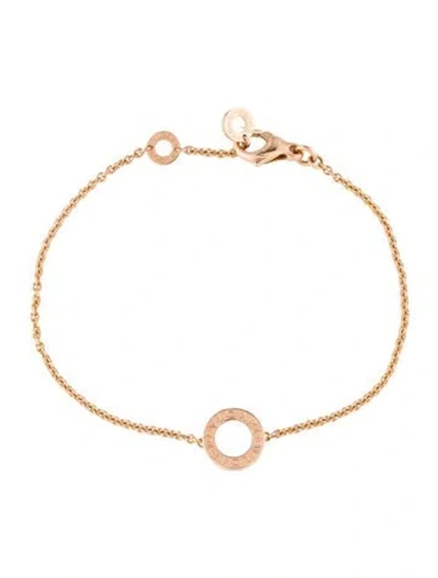 Pre-owned Bvlgari 18k Mother Of Pearl & Carnelian Station Bracelet, 7.75" In Multi