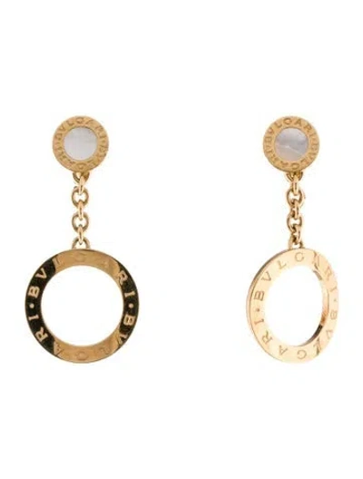 Pre-owned Bvlgari 18k Mother Of Pearl   Drop Earrings In Multi