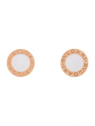 Pre-owned Bvlgari 18k Mother Of Pearl   Stud Earrings In Multi