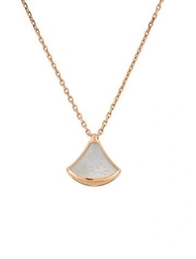 Pre-owned Bvlgari 18k Mother Of Pearl Divina Dream Necklace, 17.25" In Multi