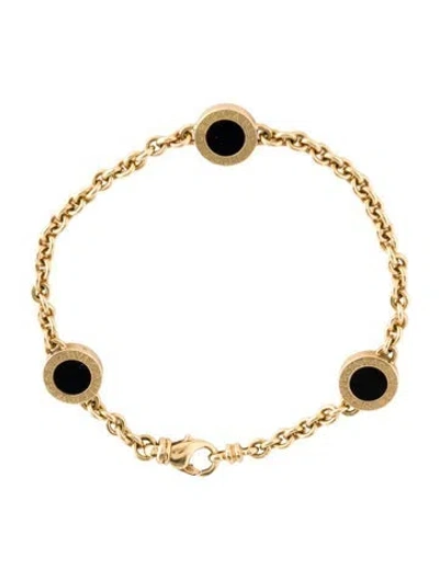 Pre-owned Bvlgari 18k Onyx   Station Bracelet, 6.75" In Multi