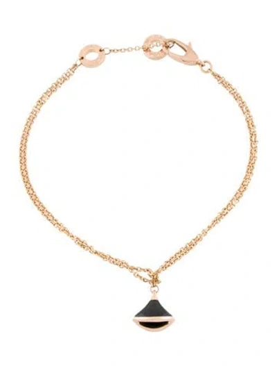 Pre-owned Bvlgari 18k Onyx Divas' Dream Bracelet, 7" In Multi