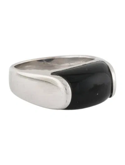 Pre-owned Bvlgari 18k Onyx Tronchetto Ring In Multi