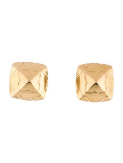 Pre-owned Bvlgari 18k Pyramid Clip-on Earrings In Multi