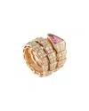 Bvlgari 18k Rose Gold 2.42 Ct. Tw. Diamond & Tourmaline Ring (authentic Pre-loved) In Gold