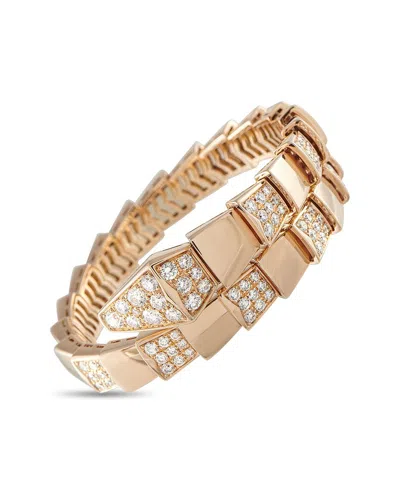 Pre-owned Bvlgari 18k Rose Gold 4.67 Ct. Tw. Diamond Bracelet (authentic Pre-loved)
