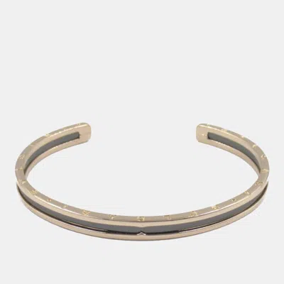 Pre-owned Bvlgari 18k Rose Gold And Ceramic B.zero1 Cuff Bracelet