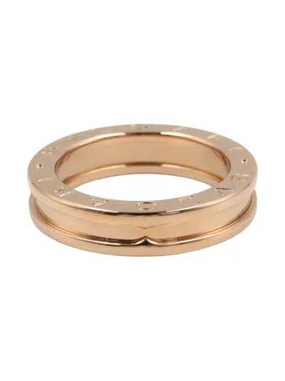 Pre-owned Bvlgari 18k Rose Gold B-zero1 Ring In Pink