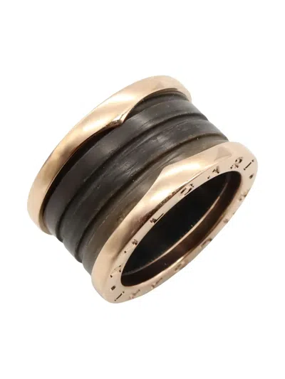 Pre-owned Bvlgari 18k Rose Gold B-zero1 Ring In Pink