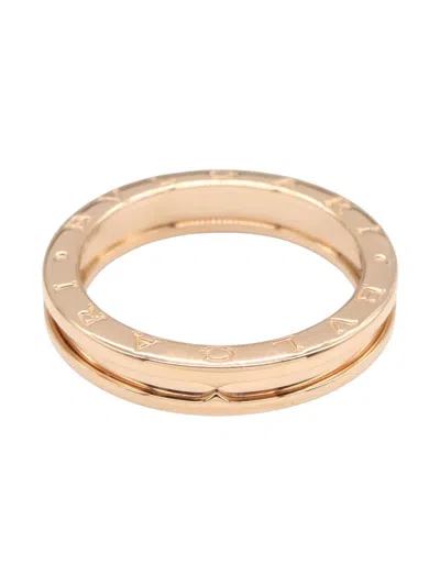 Pre-owned Bvlgari 18k Rose Gold B-zero1 Ring In Yellow
