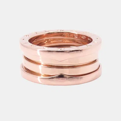 Pre-owned Bvlgari 18k Rose Gold B.zero1 Two-band Ring Size 49