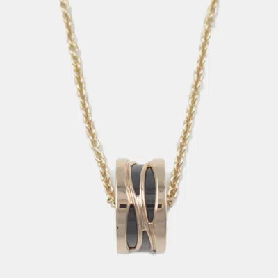 Pre-owned Bvlgari 18k Rose Gold B.zero1 Ceramic Pendant Necklace