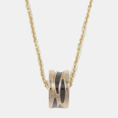 Pre-owned Bvlgari 18k Rose Gold B.zero1 Ceramic Pendant Necklace