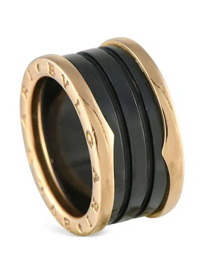 Pre-owned Bvlgari 18k Rose Gold B.zero1 Ring In Yellow