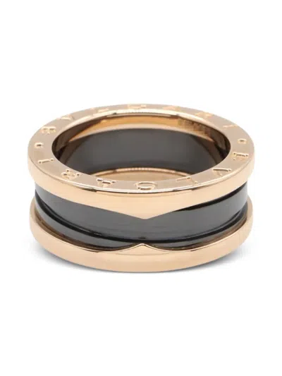 Pre-owned Bvlgari 18k Rose Gold Ceramic Ring