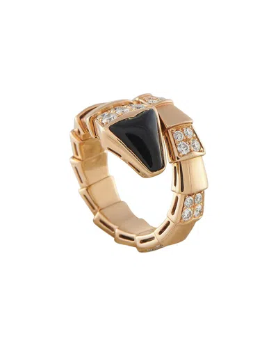 Bvlgari 18k Rose Gold Onyx Ring (authentic Pre-loved)