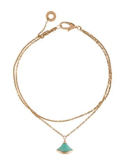 Pre-owned Bvlgari 18k Turquoise Diva's Dream Bracelet, 7" In Multi