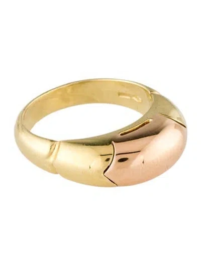 Pre-owned Bvlgari 18k Two-tone Dome Band In Multi