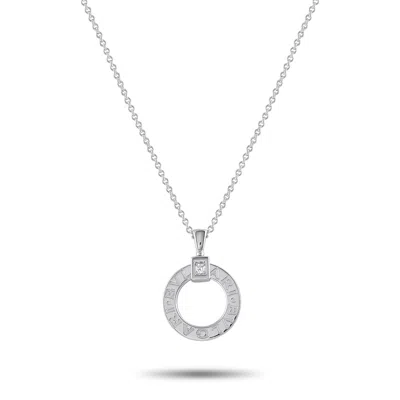 Bvlgari 18k White Gold 0.09ct Diamond Necklace Bv21-031325 In Metallic