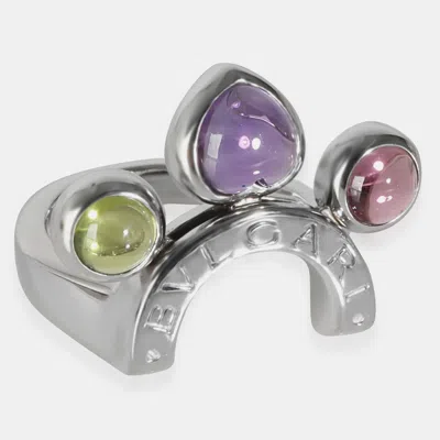 Pre-owned Bvlgari 18k White Gold Allegra Ring Eu 50