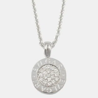 Pre-owned Bvlgari 18k White Gold And Diamond Pendant Necklace
