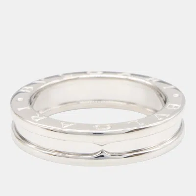 Pre-owned Bvlgari 18k White Gold B-zero1 Band Ring Eu 54
