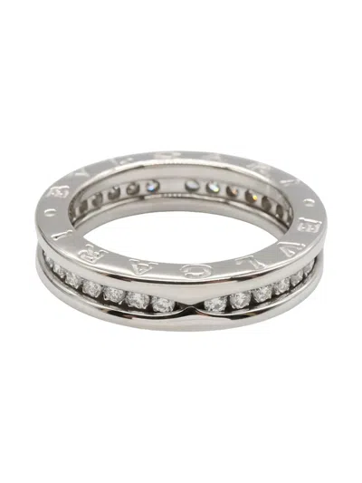 Pre-owned Bvlgari 18k White Gold B-zero1 Diamond Ring In Silver