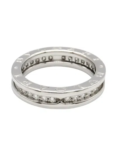 Pre-owned Bvlgari 18k White Gold B-zero1 Diamond Ring In Silver