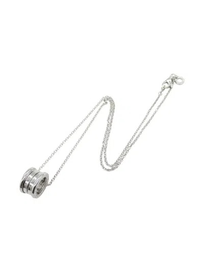 Pre-owned Bvlgari 18k White Gold B-zero1 Necklace In Silver