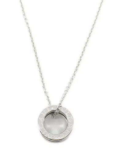 Pre-owned Bvlgari 18k White Gold B-zero1 Necklace In Silver