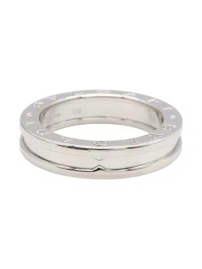 Pre-owned Bvlgari 18k White Gold B-zero1 Ring In Silver