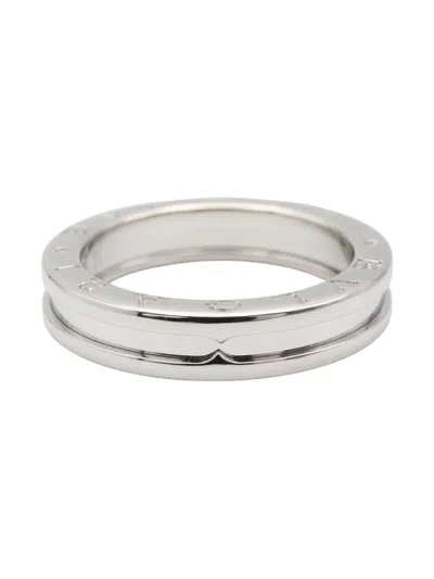 Pre-owned Bvlgari 18k White Gold B-zero1 Ring In Silver