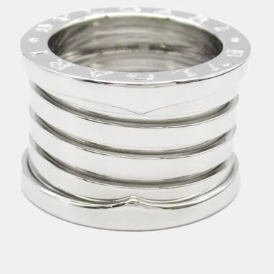 Pre-owned Bvlgari 18k White Gold B.zero1 Band Ring Eu 50