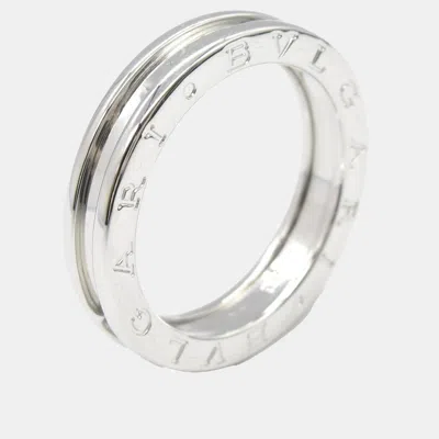 Pre-owned Bvlgari 18k White Gold B.zero1 Band Ring Eu 60