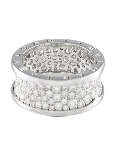 Pre-owned Bvlgari 18k White Gold B.zero1 Diamond Ring In 银色