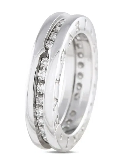 Pre-owned Bvlgari 18k White Gold B.zero1 Diamond Ring In 银色