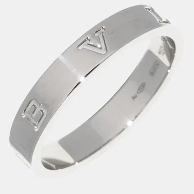 Pre-owned Bvlgari 18k White Gold B.zero1 Essential Band Ring Eu 59