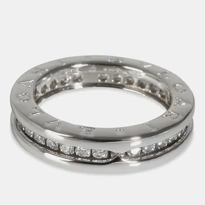 Pre-owned Bvlgari 18k White Gold B.zero1 Fashion Ring 0.45 Ctw