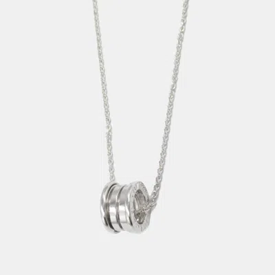 Pre-owned Bvlgari 18k White Gold B.zero1 Pendant Necklace