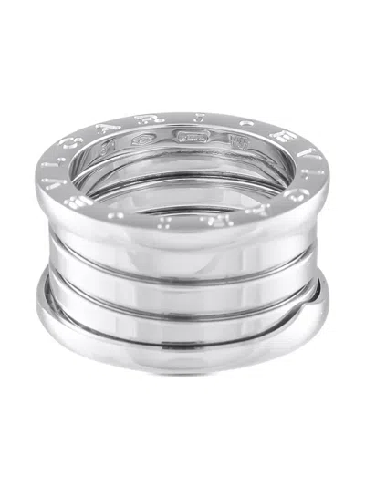 Pre-owned Bvlgari 18k White Gold B.zero1 Ring In Silver