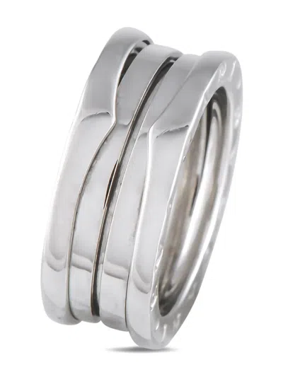 Pre-owned Bvlgari 18k White Gold B.zero1 Ring In Silver