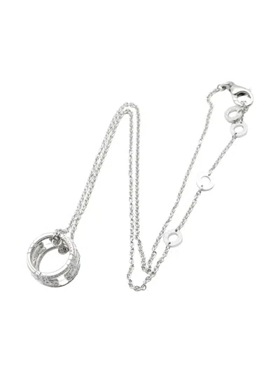 Pre-owned Bvlgari 18k White Gold Diamond Necklace In Silver